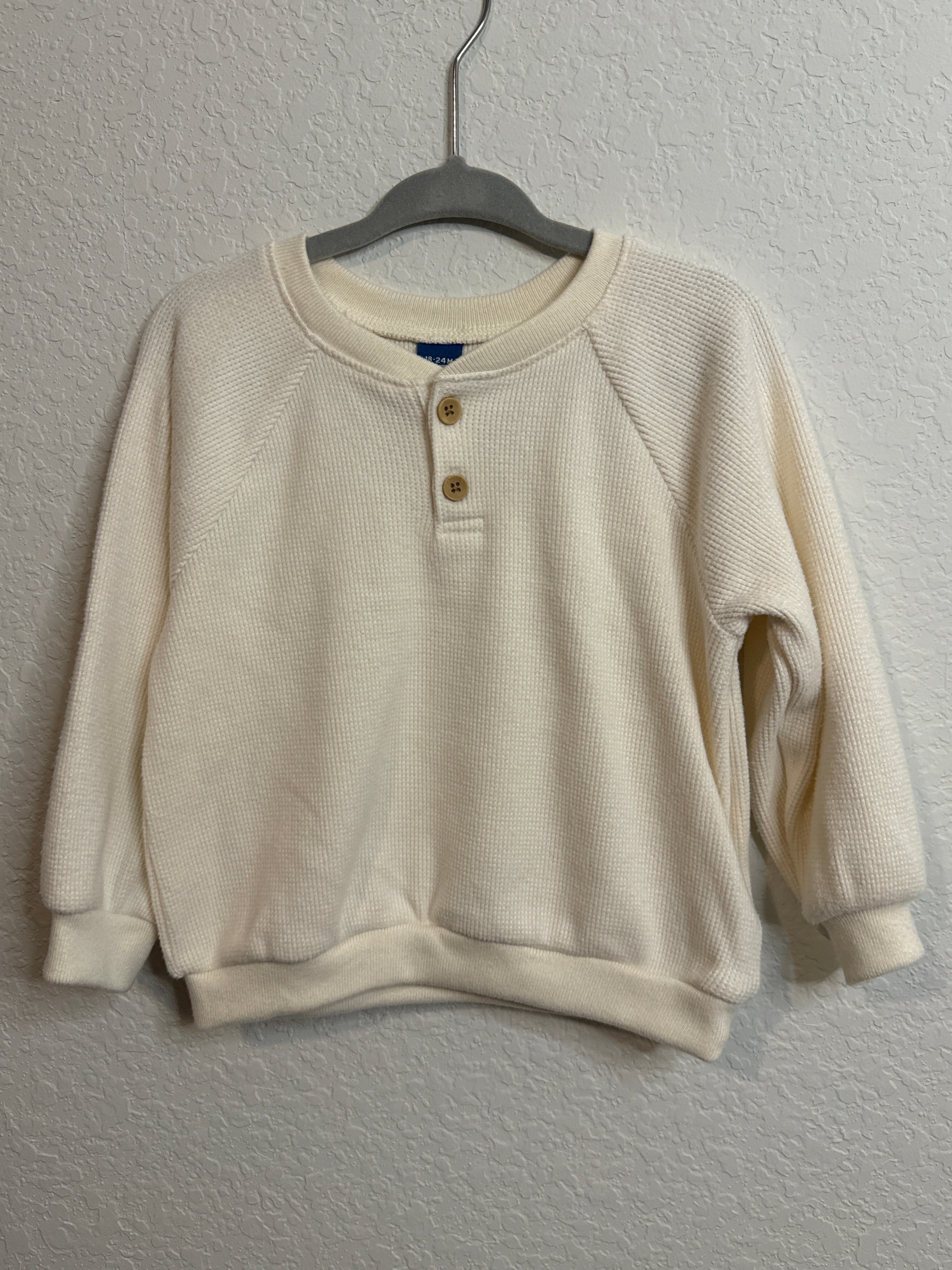 Boys Cream Long Sleeve Shirt