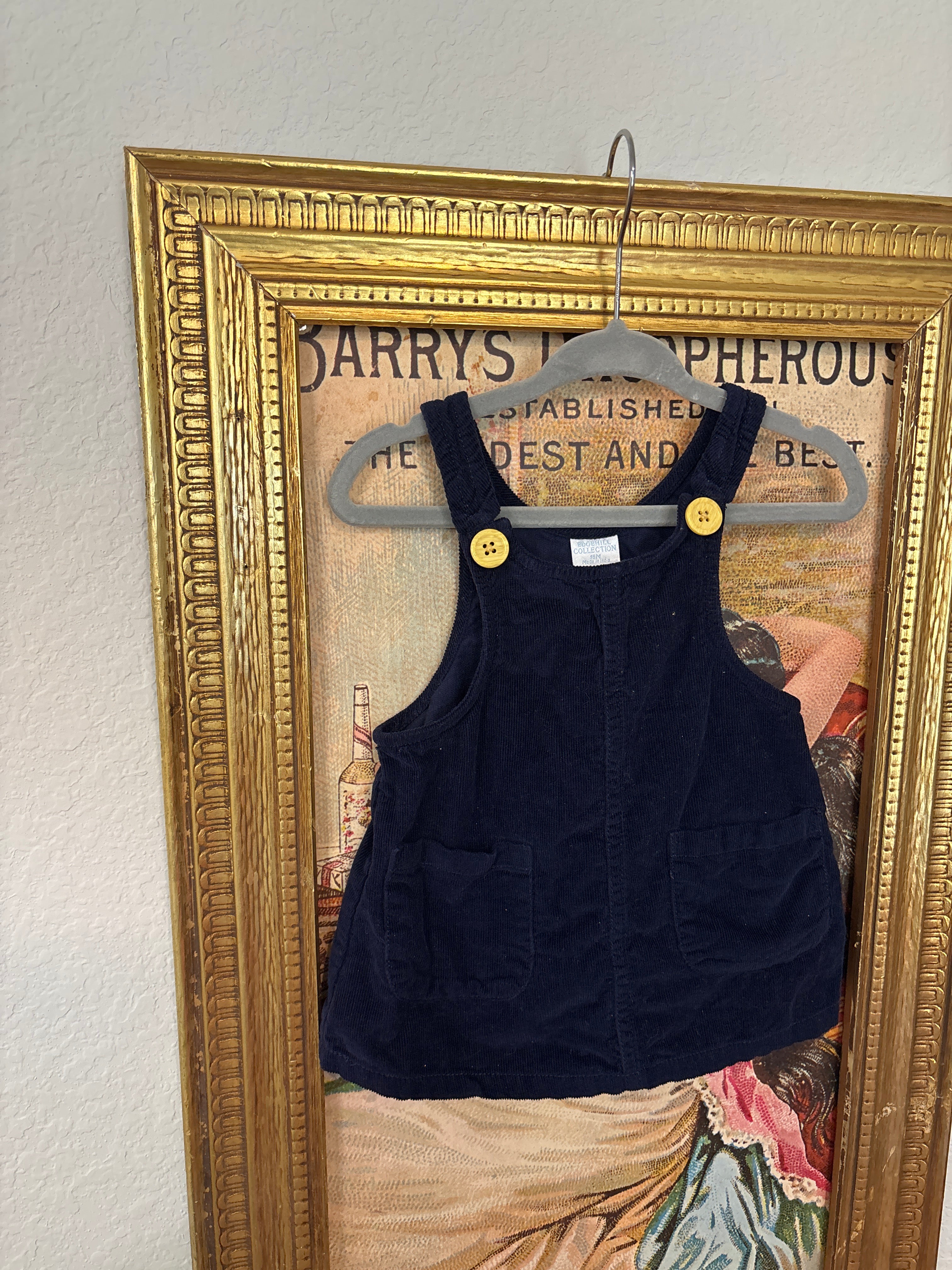 Navy Denim Overall Dress