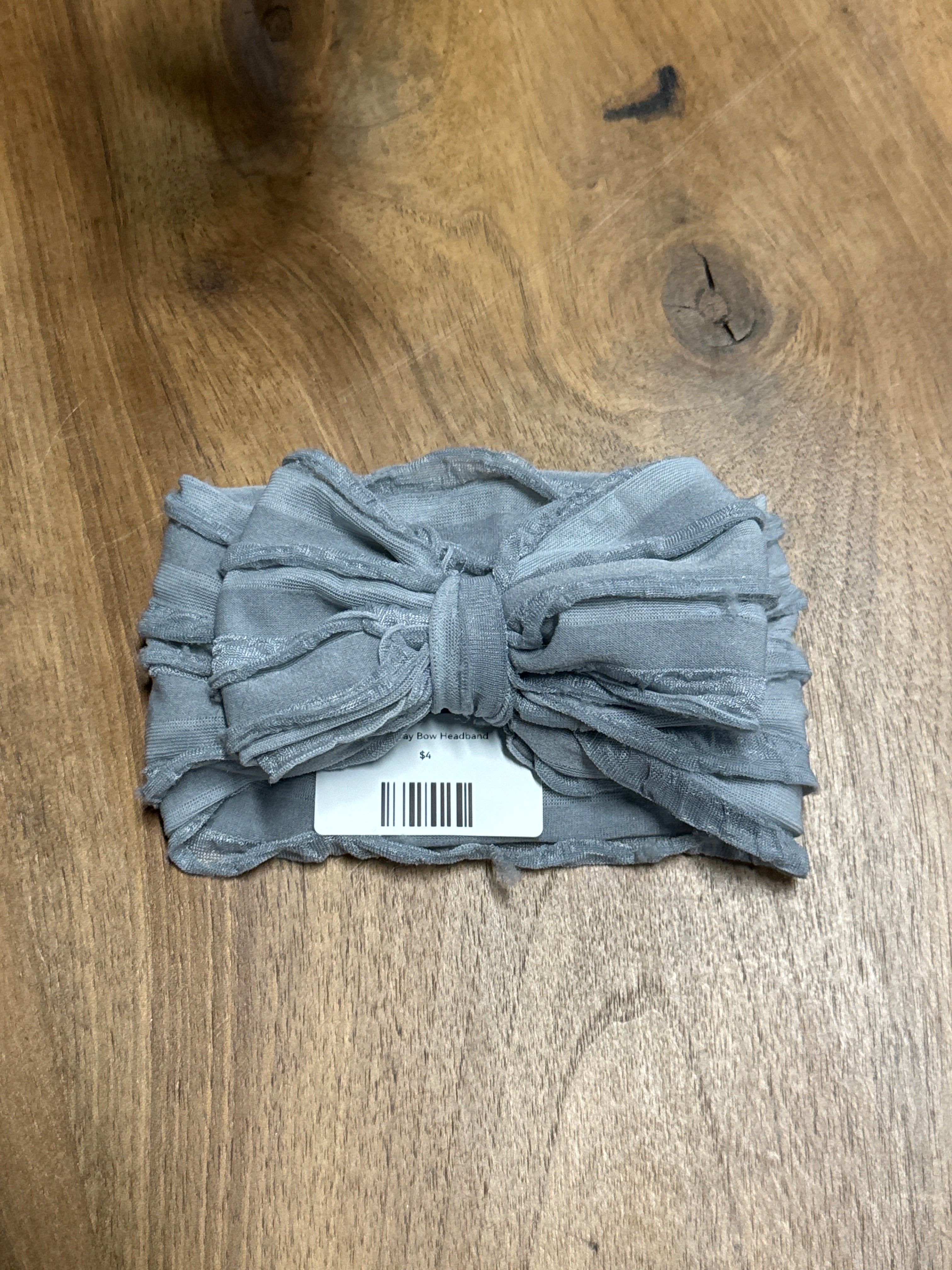 Silver/Gray Bow Headband