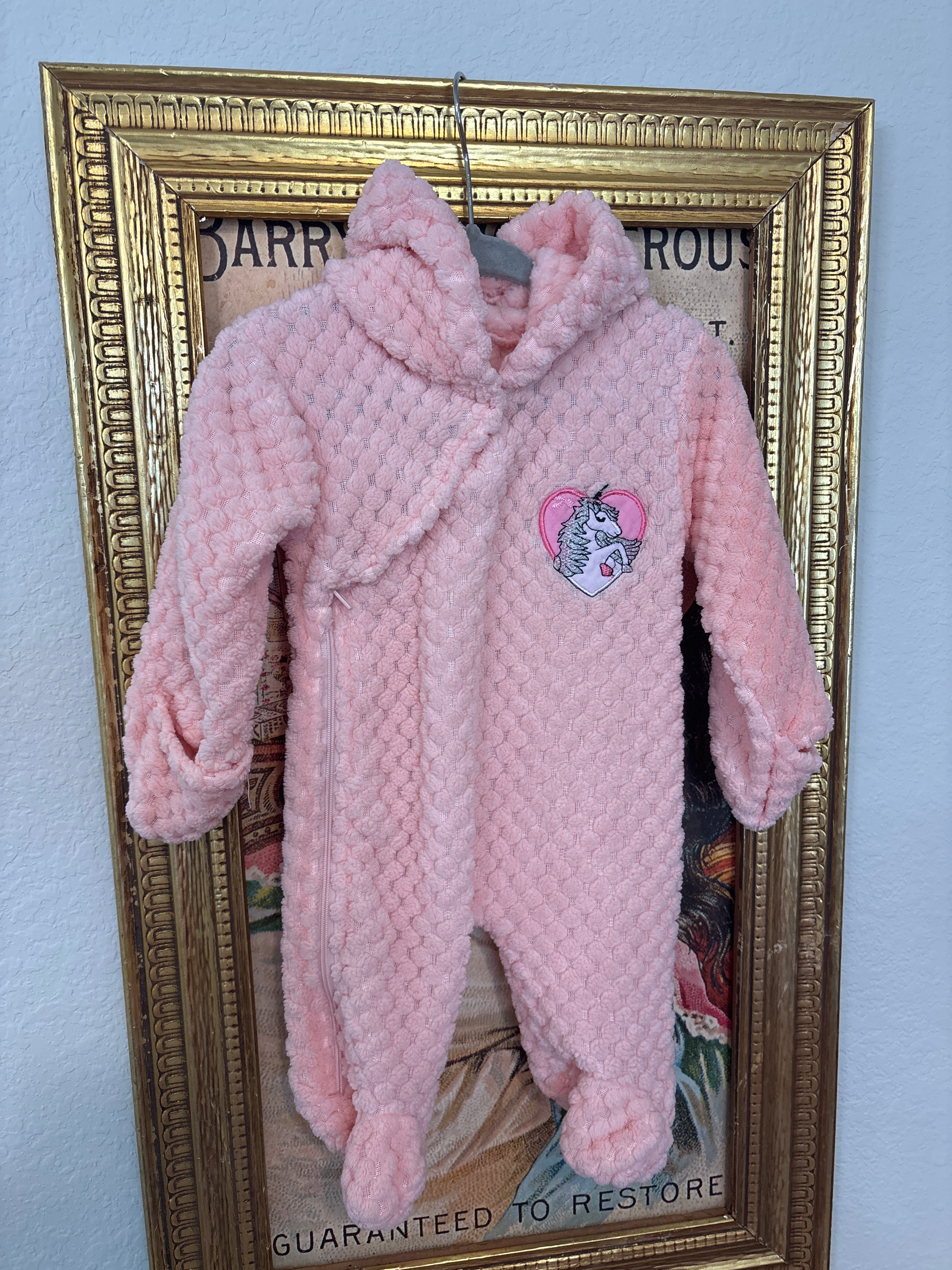 Unicorn Fuzzy Zip-Up Footies