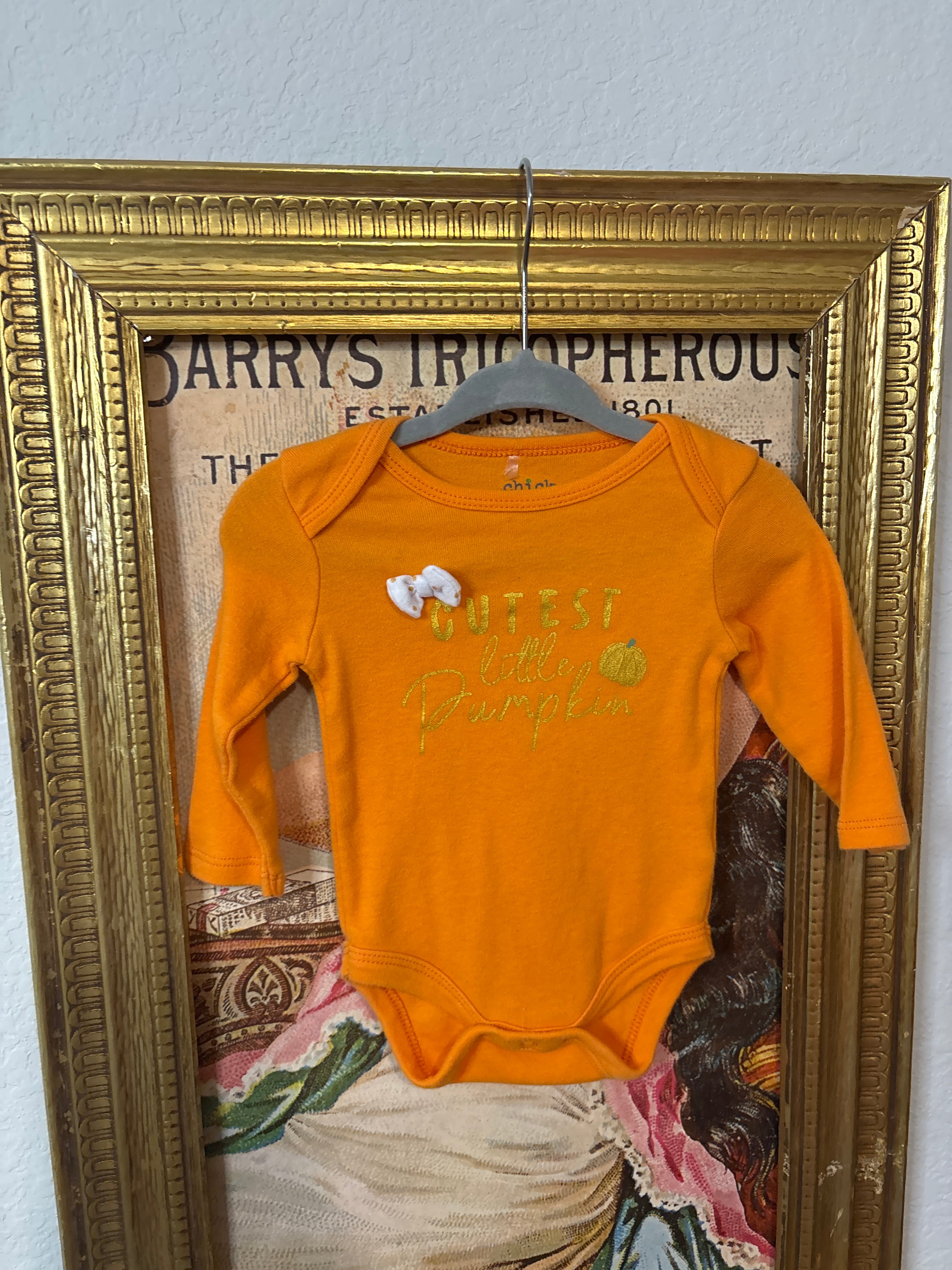 Cutest Little Pumpkin, Long Sleeve Onesie ￼