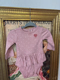 Long Sleeve Ruffled Onesie with Embroidered Heart