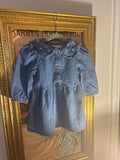 Denim Dress with Flower Detailing
