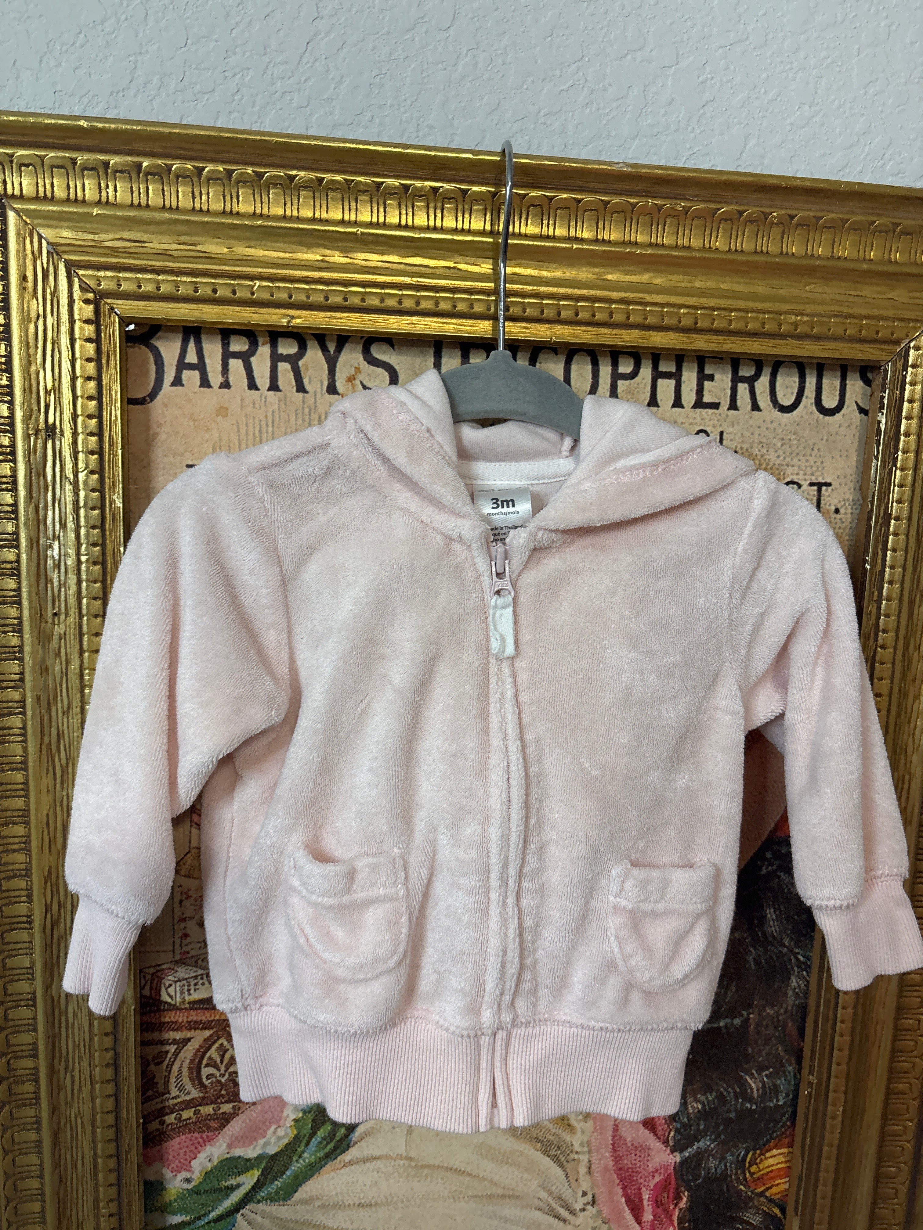 Blush Pink Hooded Zip-Up Jacket and Pants