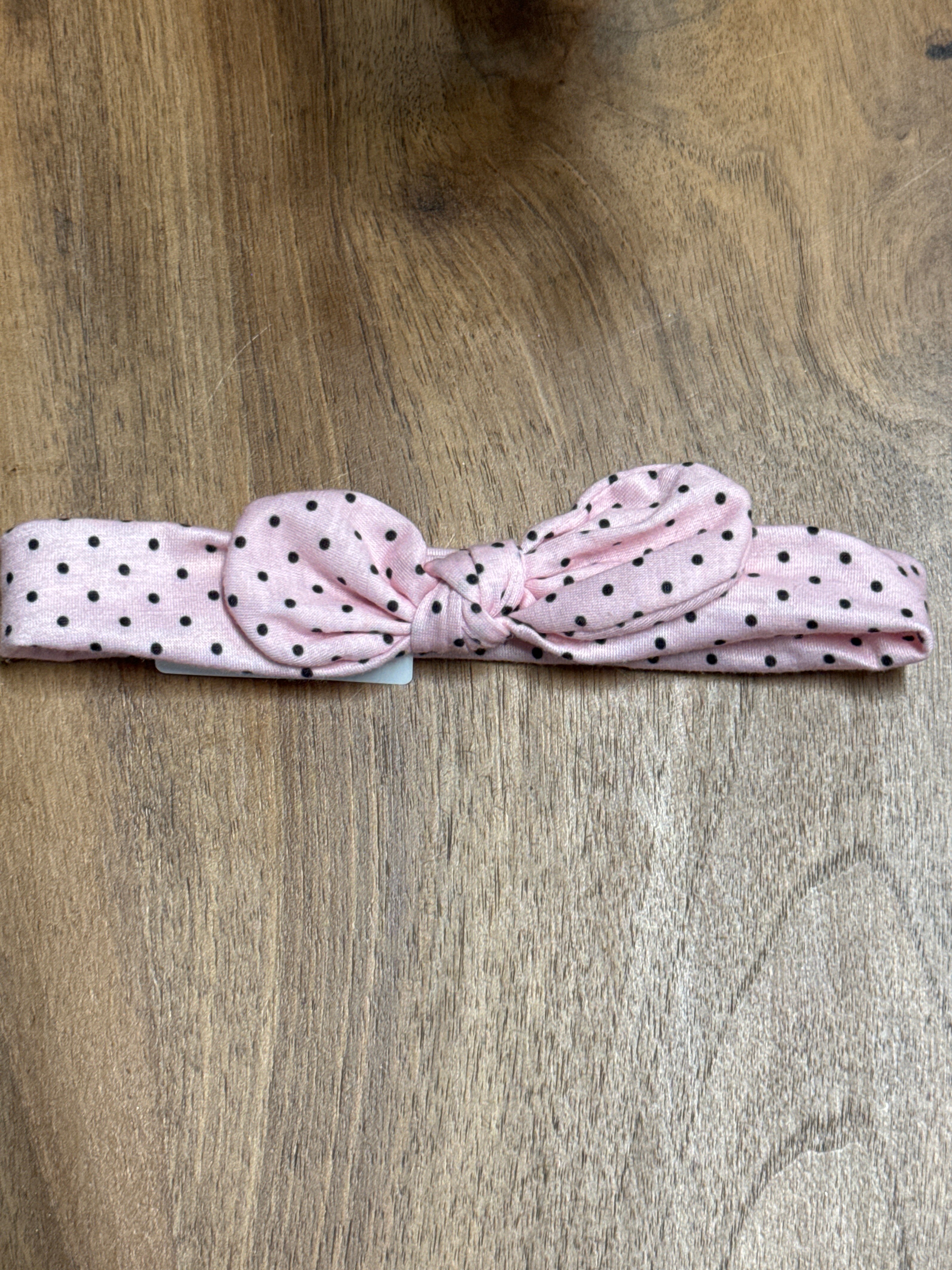 Pink and Black Polka-Dot Bow