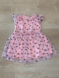 Pink and Black Ruffled Dress