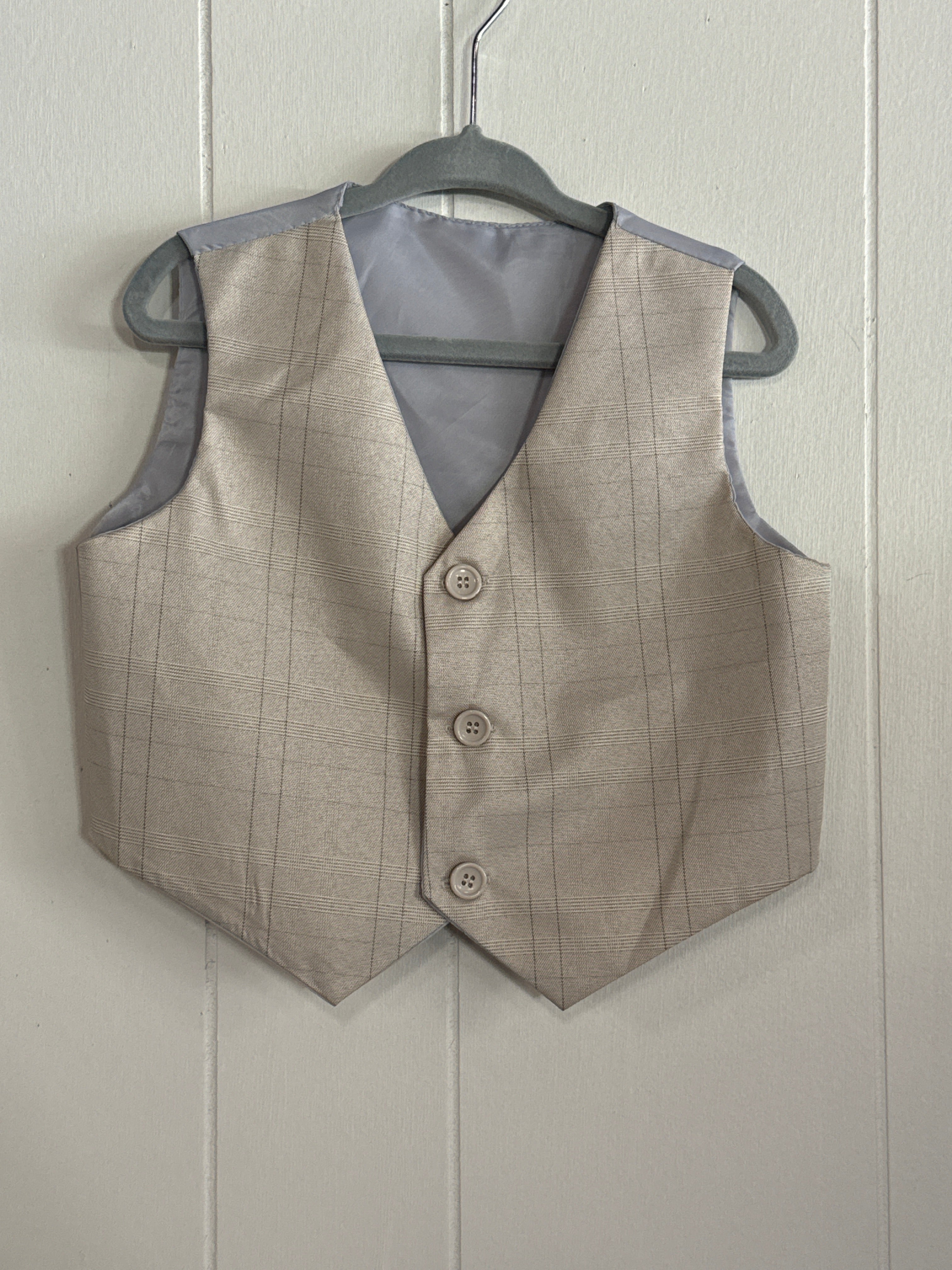 Cream Boys Button Up-Vest