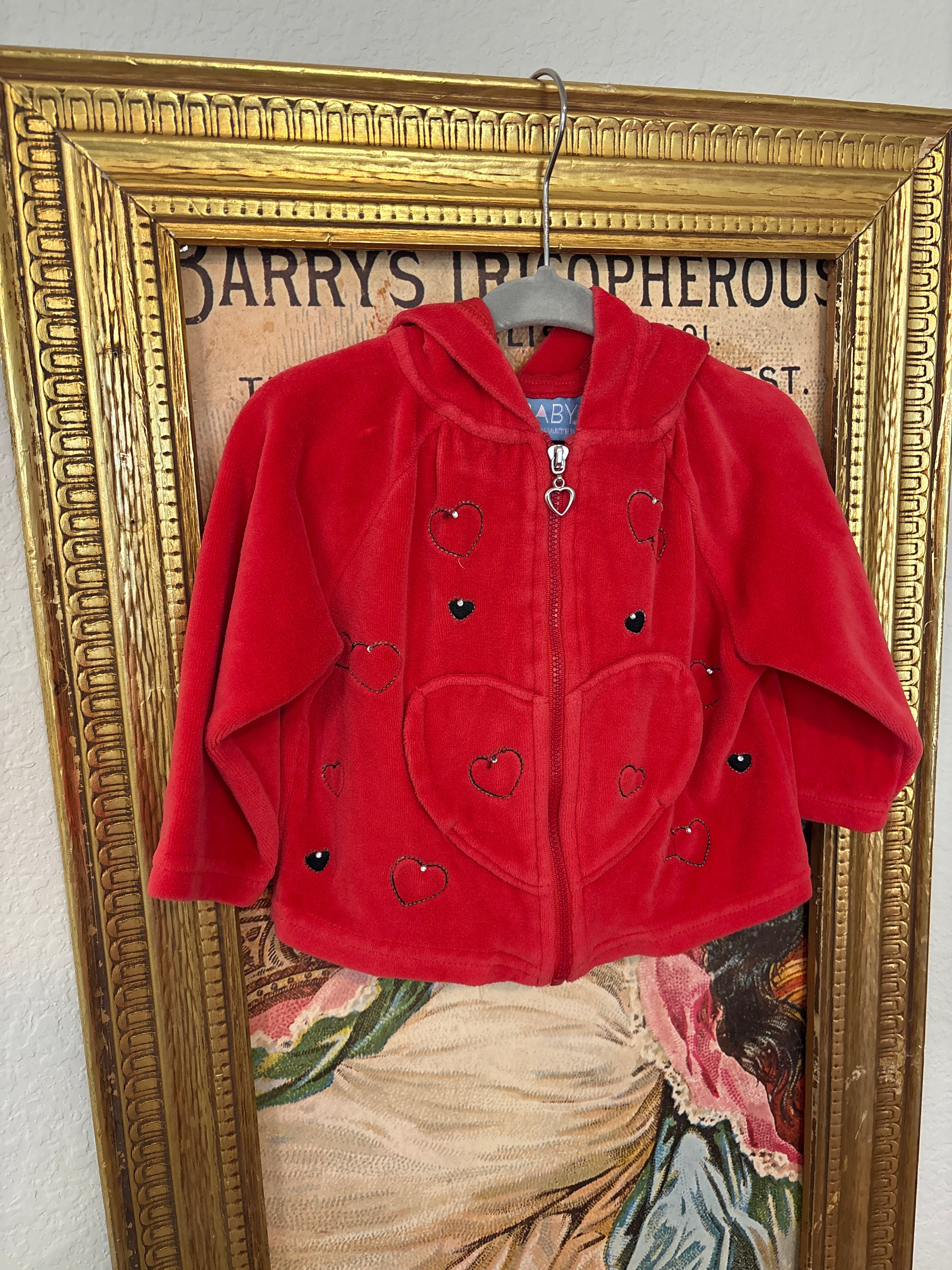 Heart Zip-Up Jacket - Color Red