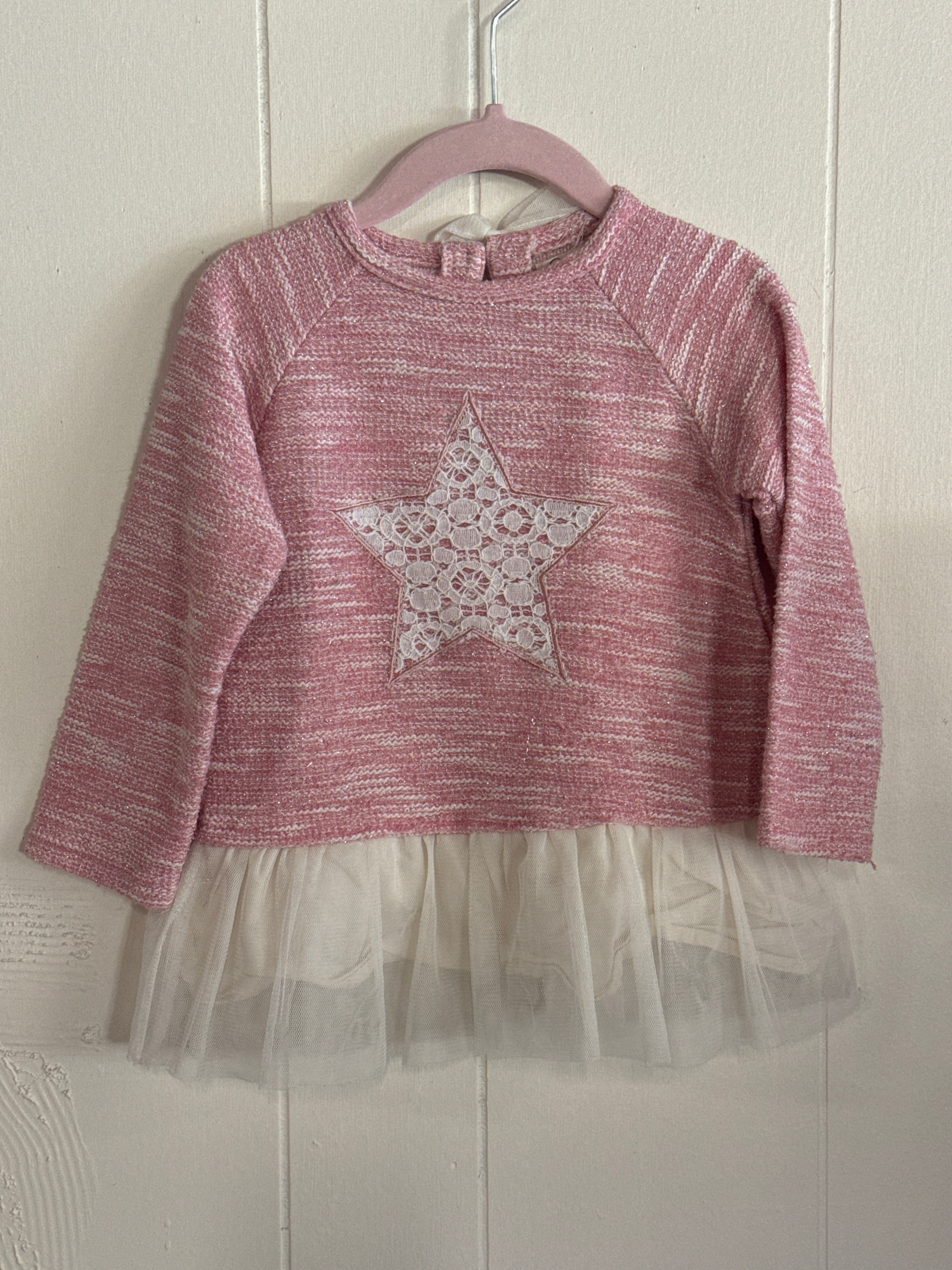 Tweed Star Dress in Pink