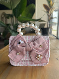 Tweed Handbag and Crossbody - Pink